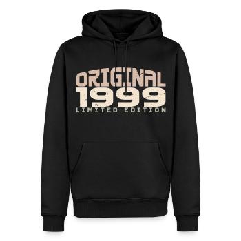 Jahrgang 1999 limitierte Auflage 1999 Geburtstag - Männer Premium Bio Hoodie - Schwarz - Vorne - Nico (187cm)
