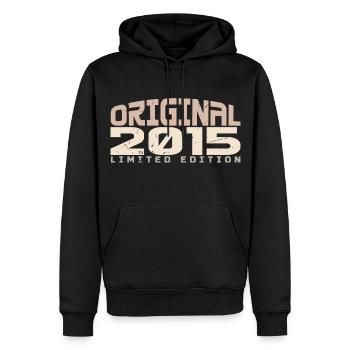 Millésime 2015 Édition Limitée 2015 Anniversaire - Sweat à capuche Premium bio Homme - noir - Devant - Nico (187cm)