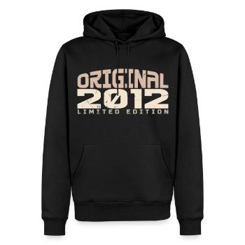 Jahrgang 2012 limitierte Auflage 2012 Geburtstag - Männer Premium Bio Hoodie - Schwarz - Vorne - Nico (187cm)