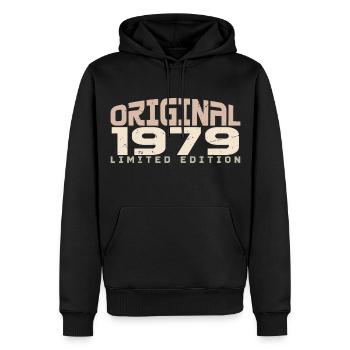 Jahrgang 1979 limitierte Auflage 1979 Geburtstag - Männer Premium Bio Hoodie - Schwarz - Vorne - Nico (187cm)