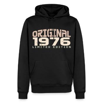 Millésime 1976 Édition Limitée 1976 Anniversaire - Sweat à capuche Premium bio Homme - noir - Devant - Nico (187cm)