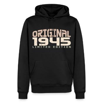 Jahrgang 1945 limitierte Auflage 1945 Geburtstag - Männer Premium Bio Hoodie - Schwarz - Vorne - Nico (187cm)
