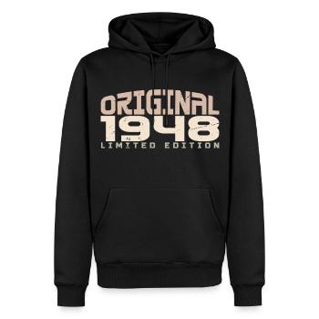 Millésime 1948 édition limitée 1948 anniversaire - Sweat à capuche Premium bio Homme - noir - Devant - Nico (187cm)