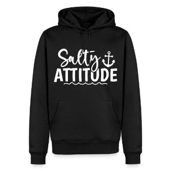 Salty Attitude - Männer Premium Bio Hoodie - Schwarz - Vorne - Nico (187cm)
