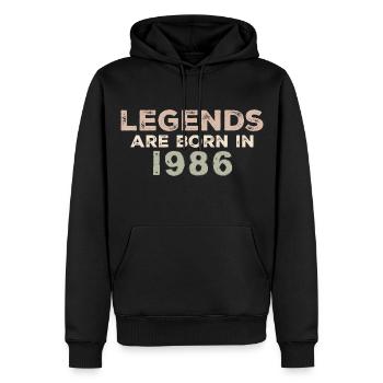 Légendes 1986 Vintage rétro anniversaire Original - Sweat à capuche Premium bio Homme - noir - Devant - Nico (187cm)