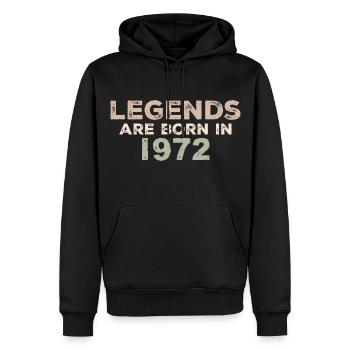 Légendes 1972 Vintage rétro anniversaire Original - Sweat à capuche Premium bio Homme - noir - Devant - Nico (187cm)