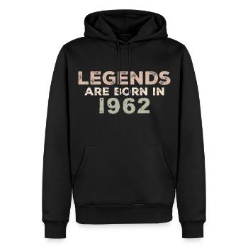 Légendes 1962 Vintage rétro anniversaire Original - Sweat à capuche Premium bio Homme - noir - Devant - Nico (187cm)