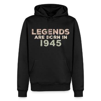 Legenden 1945 Jahrgang Retro Geburtstag Original - Männer Premium Bio Hoodie - Schwarz - Vorne - Nico (187cm)
