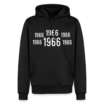 Retro 1966 Geburtstag 1966 Jahrgang Geschenk 1966 - Männer Premium Bio Hoodie - Schwarz - Vorne - Nico (187cm)