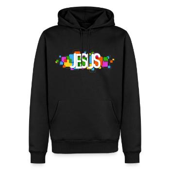 Jesus Christus von Nazareth Glaube Bibel Jesus - Männer Premium Bio Hoodie - Schwarz - Vorne - Nico (187cm)