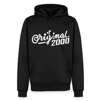 Cadeau d’anniversaire original 2000 - Vintage 2000 - Sweat à capuche Premium bio Homme - noir - Devant - Nico (187cm)