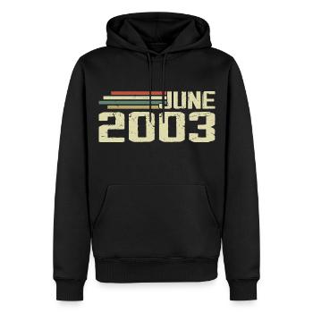 Juni 2003 Jahrestag Juni 2003 Juni 2003 Geburtstag - Männer Premium Bio Hoodie - Schwarz - Vorne - Nico (187cm)