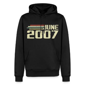 Juni 2007 Jahrestag Juni 2007 Juni 2007 Geburtstag - Männer Premium Bio Hoodie - Schwarz - Vorne - Nico (187cm)