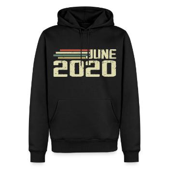 Juni 2020 Jahrestag Juni 2020 Juni 2020 Geburtstag - Männer Premium Bio Hoodie - Schwarz - Vorne - Nico (187cm)