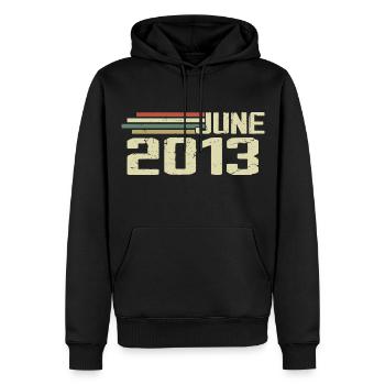 Juni 2013 Jahrestag Juni 2013 Juni 2013 Geburtstag - Männer Premium Bio Hoodie - Schwarz - Vorne - Nico (187cm)