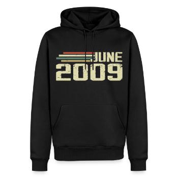 Juni 2009 Jahrestag Juni 2009 Juni 2009 Geburtstag - Männer Premium Bio Hoodie - Schwarz - Vorne - Nico (187cm)