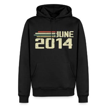 Juin 2014 Anniversaire Juin 2014 Juin 2014 Anniversaire - Sweat à capuche Premium bio Homme - noir - Devant - Nico (187cm)