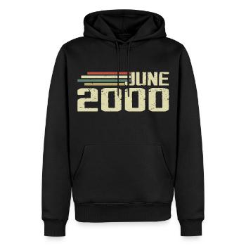 June 2000 Anniversary June 2000 June 2000 Birthday - Men’s Premium Organic Hoodie - black - Front - Nico (187cm)