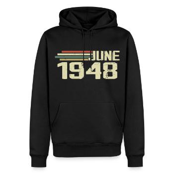 Juin 1978 Anniversaire Juin 1978 Juin 1978 Anniversaire - Sweat à capuche Premium bio Homme - noir - Devant - Nico (187cm)