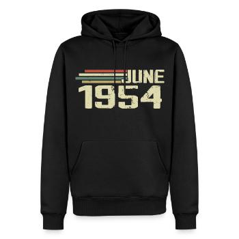 Juni 1954 Jahrestag Juni 1954 Juni 1954 Geburtstag - Männer Premium Bio Hoodie - Schwarz - Vorne - Nico (187cm)