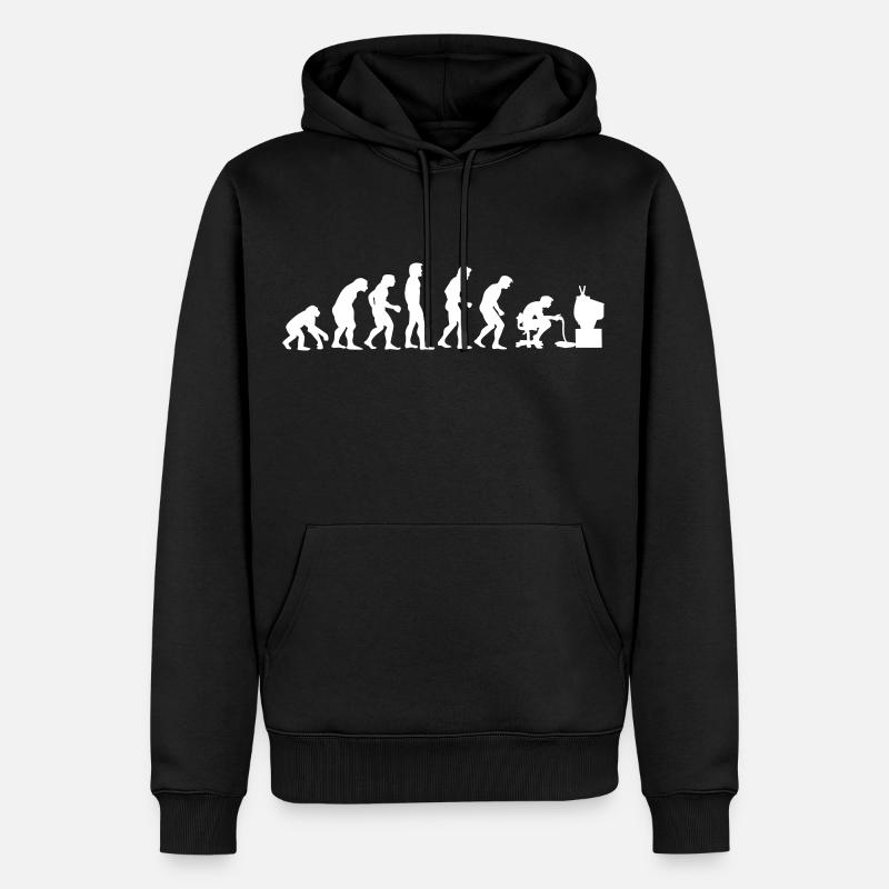 Zocker Evolution - Männer Premium Bio Hoodie - Schwarz