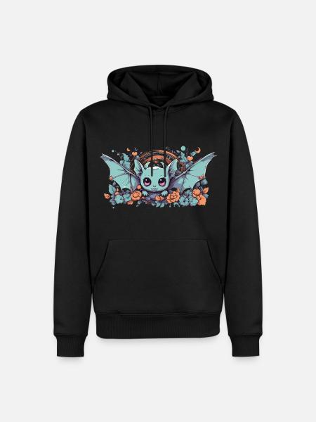 Chibi Ghoul Bat Kawaii Gothic Anime - Men’s Premium Organic Hoodie - black