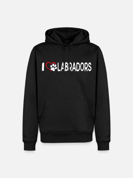 I love Labradors - Men’s Premium Organic Hoodie - black