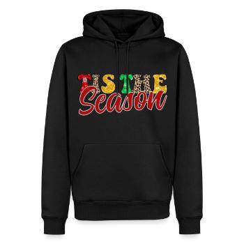 C’est la saison Noël Noël Cadeau de Noël - Sweat à capuche Premium bio Homme - noir - Devant - Nico (187cm)