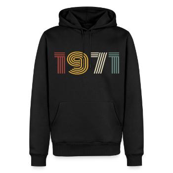 1971 Rétro Style 1971 Anniversaire 1971 Vintage - Sweat à capuche Premium bio Homme - noir - Devant - Nico (187cm)