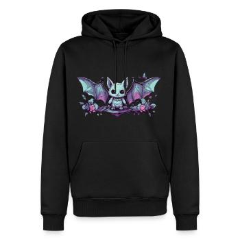 Kawaii Pastel Goth Fledermaus Gothic Style - Männer Premium Bio Hoodie - Schwarz - Vorne - Nico (187cm)
