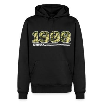 Cadeau d’anniversaire 1988 Vintage 1988 Armée - Sweat à capuche Premium bio Homme - noir - Devant - Nico (187cm)