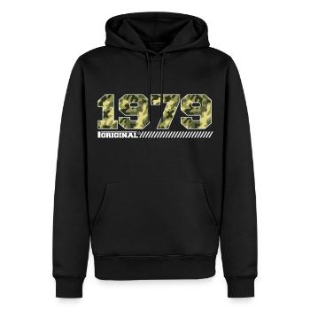Cadeau d’anniversaire 1979 Vintage 1979 Army - Sweat à capuche Premium bio Homme - noir - Devant - Nico (187cm)