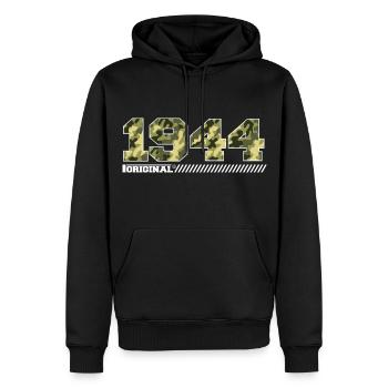 Cadeau d’anniversaire 1944 Vintage 1944 Army - Sweat à capuche Premium bio Homme - noir - Devant - Nico (187cm)
