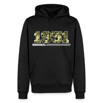 1951 Jubiläumsgeschenk Jahrgang 1951 Armee - Männer Premium Bio Hoodie - Schwarz - Vorne - Nico (187cm)