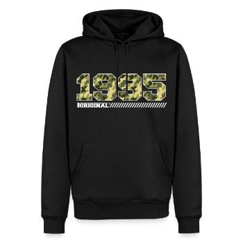 Cadeau d’anniversaire 1995 Vintage 1995 Army - Sweat à capuche Premium bio Homme - noir - Devant - Nico (187cm)