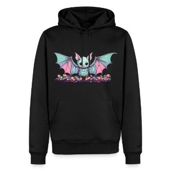Pastel gothique chauve-souris Kawaii Halloween Design - Sweat à capuche Premium bio Homme - noir - Devant - Nico (187cm)