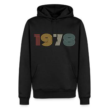 1978 Rétro Style 1978 Anniversaire 1978 Vintage - Sweat à capuche Premium bio Homme - noir - Devant - Nico (187cm)