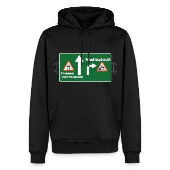 nachtschicht modus nachtarbeit schichtarbeit nacht - Männer Premium Bio Hoodie - Schwarz - Vorne - Nico (187cm)