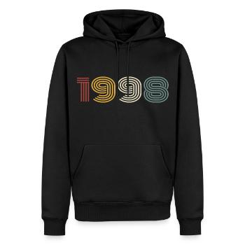 1998 Rétro Style 1998 Anniversaire 1998 Millésime - Sweat à capuche Premium bio Homme - noir - Devant - Nico (187cm)