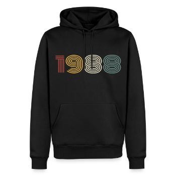 1988 Rétro Style 1988 Anniversaire 1988 Millésime - Sweat à capuche Premium bio Homme - noir - Devant - Nico (187cm)