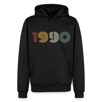 1990 Retro Style 1990 Geburtstag 1990 Vintage - Männer Premium Bio Hoodie - Schwarz - Vorne - Nico (187cm)