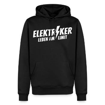 Elektriker - Leben am Limit - Männer Premium Bio Hoodie - Schwarz - Vorne - Nico (187cm)
