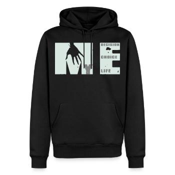 MEvolution: Choix, Décision, Vie - Sweat à capuche Premium bio Homme - noir - Devant - Nico (187cm)