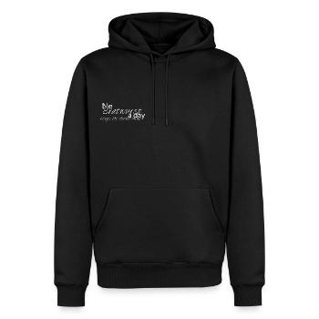 Ne Bratwurst a day - Männer Premium Bio Hoodie - Schwarz - Vorne - Nico (187cm)