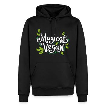 régime alimentaire végétalien Magiques végétaliens végétalien - Sweat à capuche Premium bio Homme - noir - Devant - Nico (187cm)