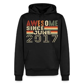 Juin 2017 Original 2017 Anniversaire 2017 Juin 2017 - Sweat à capuche Premium bio Homme - noir - Devant - Nico (187cm)