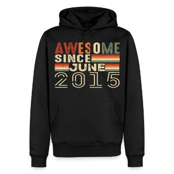 Juni 2015 Original 2015 Jubiläum 2015 Juni 2015 - Männer Premium Bio Hoodie - Schwarz - Vorne - Nico (187cm)