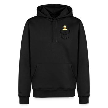 Duck Pocket - Men’s Premium Organic Hoodie - black - Front - Nico (187cm)