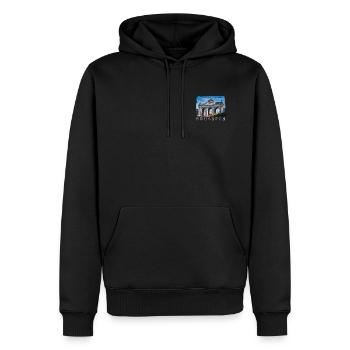 Brussels | Cinquantenaire - Men’s Premium Organic Hoodie - black - Front - Nico (187cm)