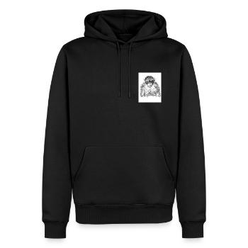 Affe - Männer Premium Bio Hoodie - Schwarz - Vorne - Nico (187cm)